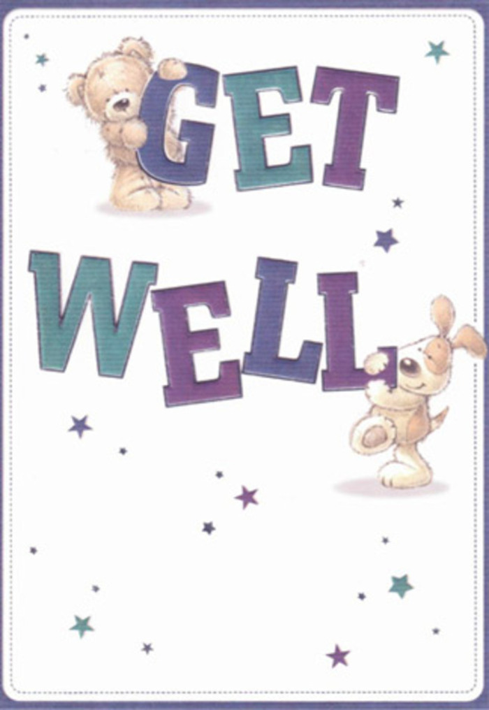 Seven Sisters' authentic sense of support and connection is beautifully embodied in this charming get well card. The scene features a woolly teddy bear and a perky puppy, their friendly faces and tactile, inviting fur illustrated with loving detail. Sprinkled around them are playful star shapes in gradients of violet, teal, and azure, creating the visual impression of hope and joy swirling gently through the air, much like petals on a breezy afternoon along Philip Lane. The oversized lettering that spells 'Get Well' is vibrant and full of movement, with shades of purple and turquoise grounding the entire design in cheer. Each element-the soft blush of the bear's coat, the velvety softness of the puppy's ears-is reminiscent of the sensory pleasures appreciated by florists selecting the finest stems at Seven Sisters' local suppliers. The card carries an uplifting energy, inviting memories of sending a thoughtfully arranged bouquet to a neighbour on the mend, its sentiment perfectly suited for sharing heartfelt encouragement anywhere from Seven Sisters Road to Finsbury Park.